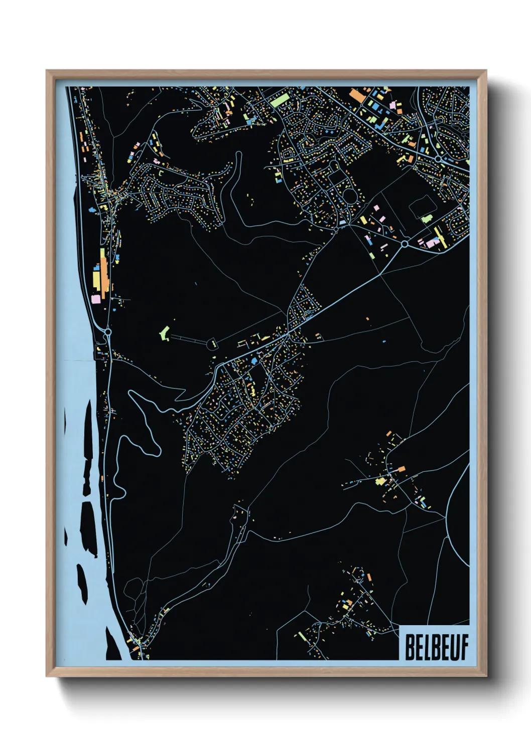 Une affiche de carte sur Belbeuf