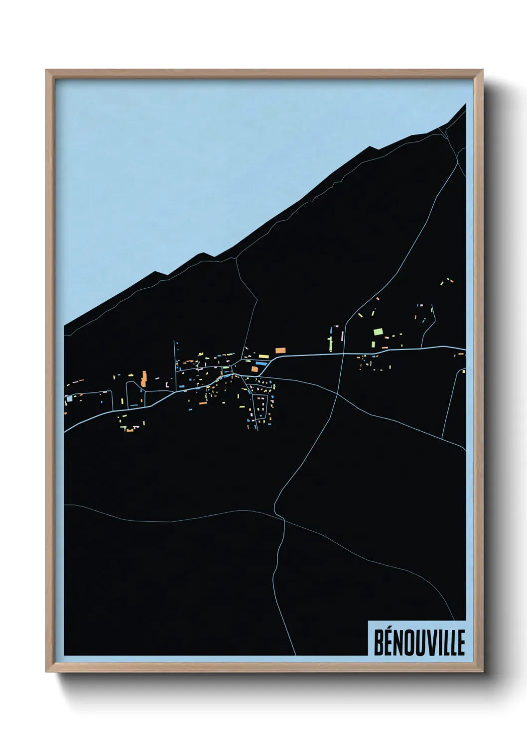 Une affiche de carte sur Bénouville