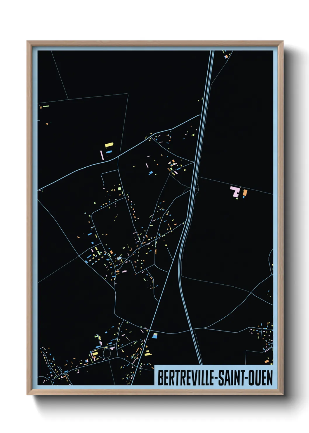 Une affiche de carte sur Bertreville-Saint-Ouen