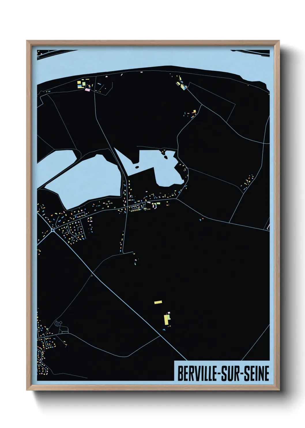 Une affiche de carte sur Berville-sur-Seine