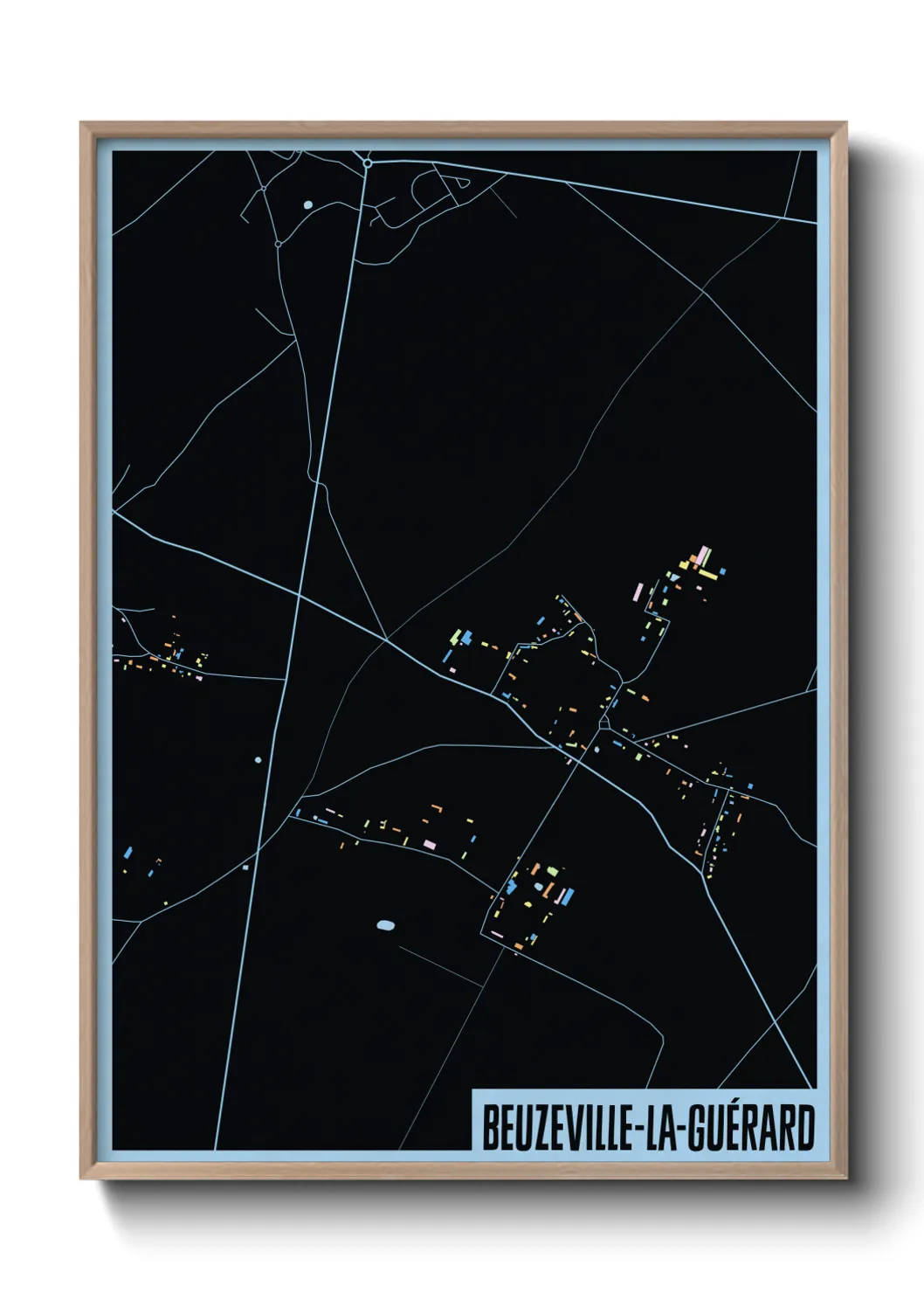 Une affiche de carte sur Beuzeville-la-Guérard