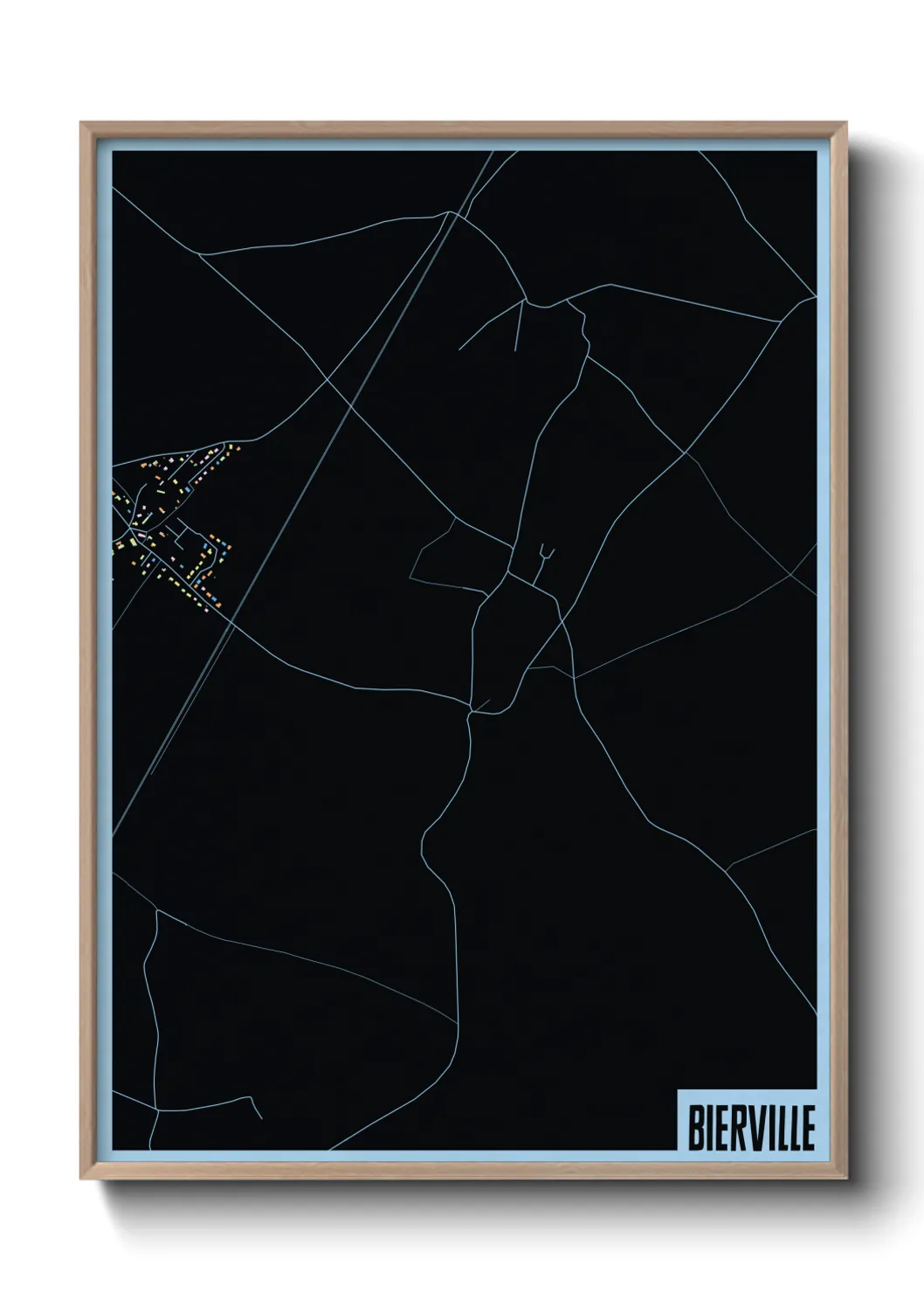 Une affiche de carte sur Bierville