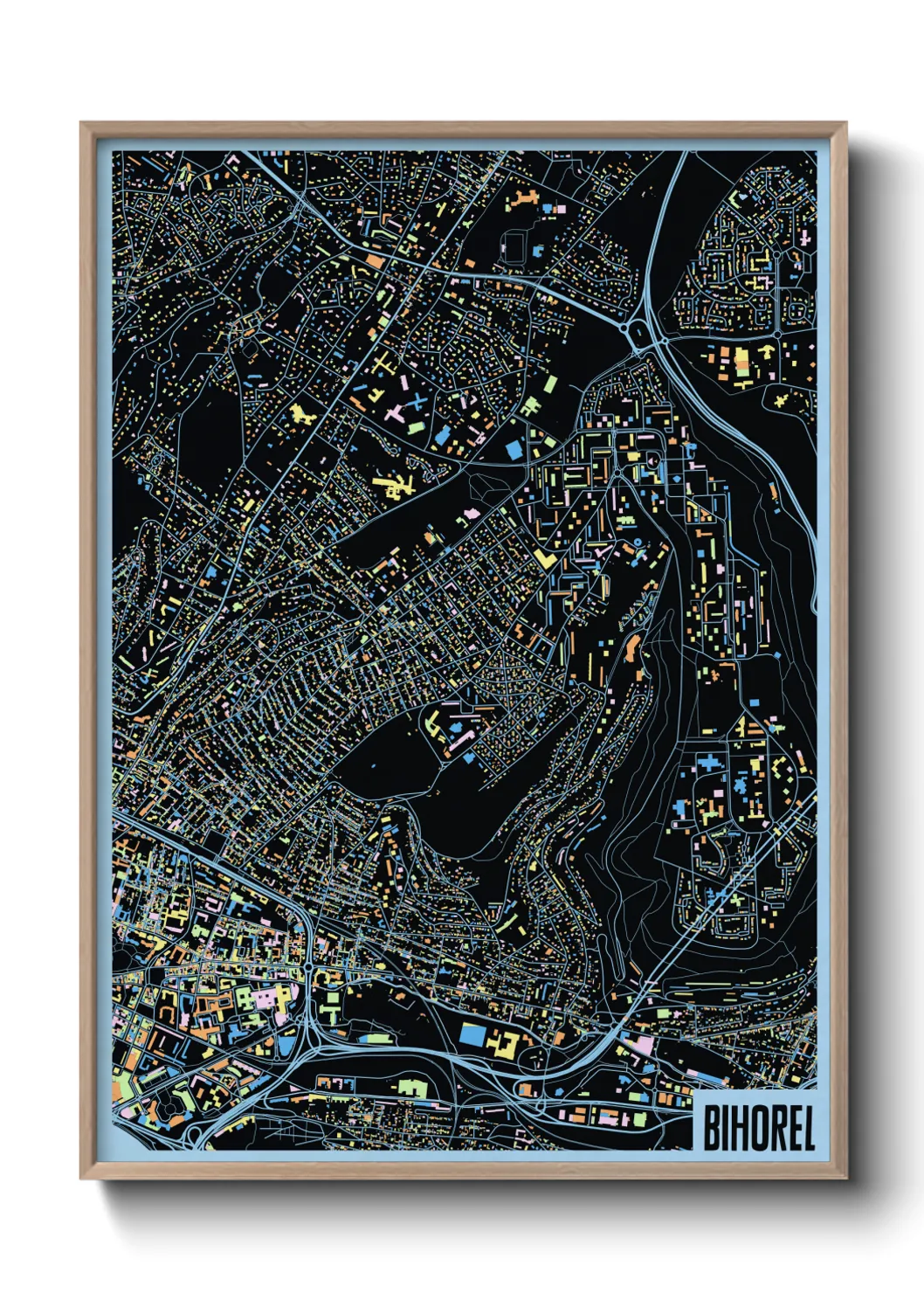 Une affiche de carte sur Bihorel