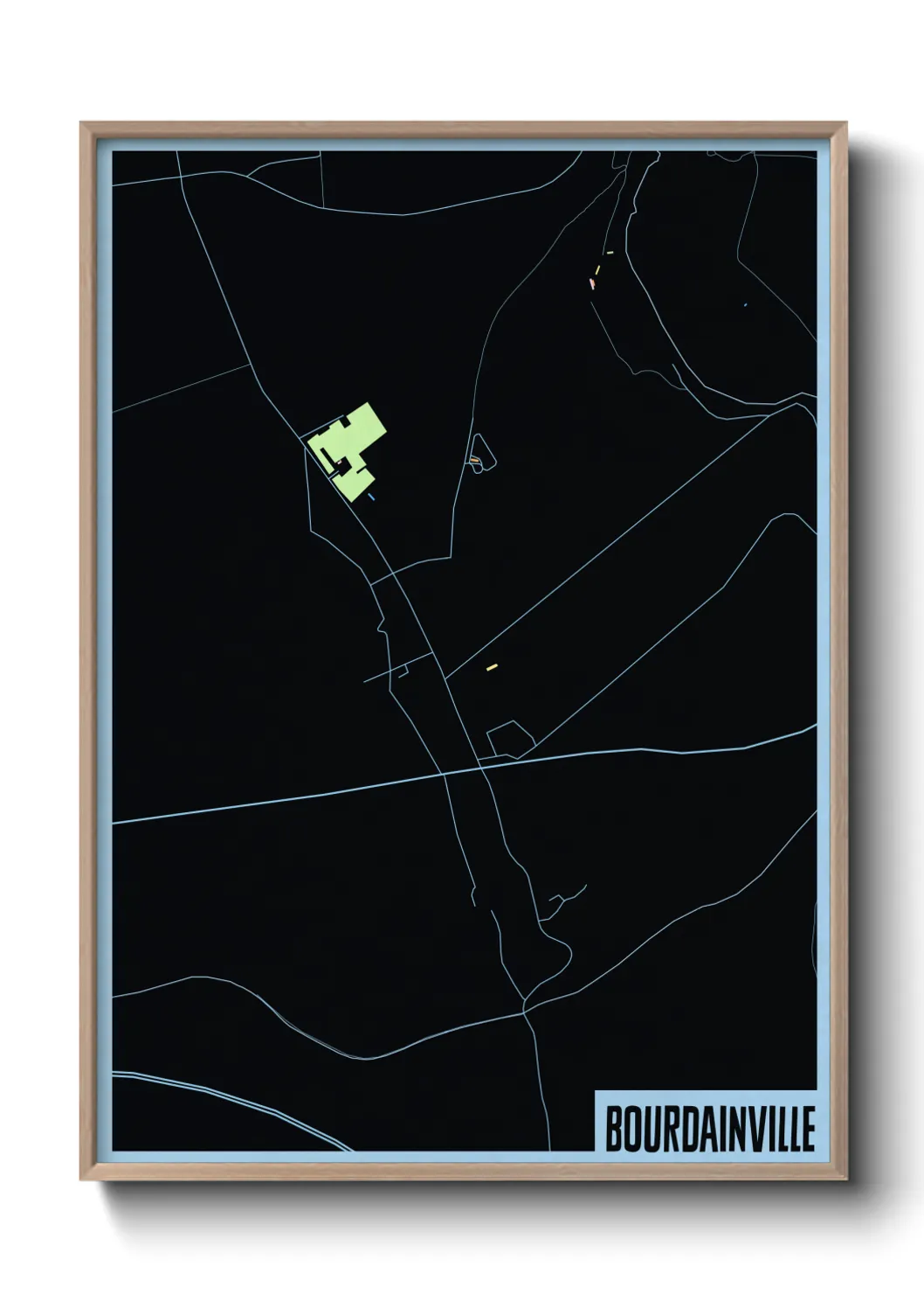 Une affiche de carte sur Bourdainville