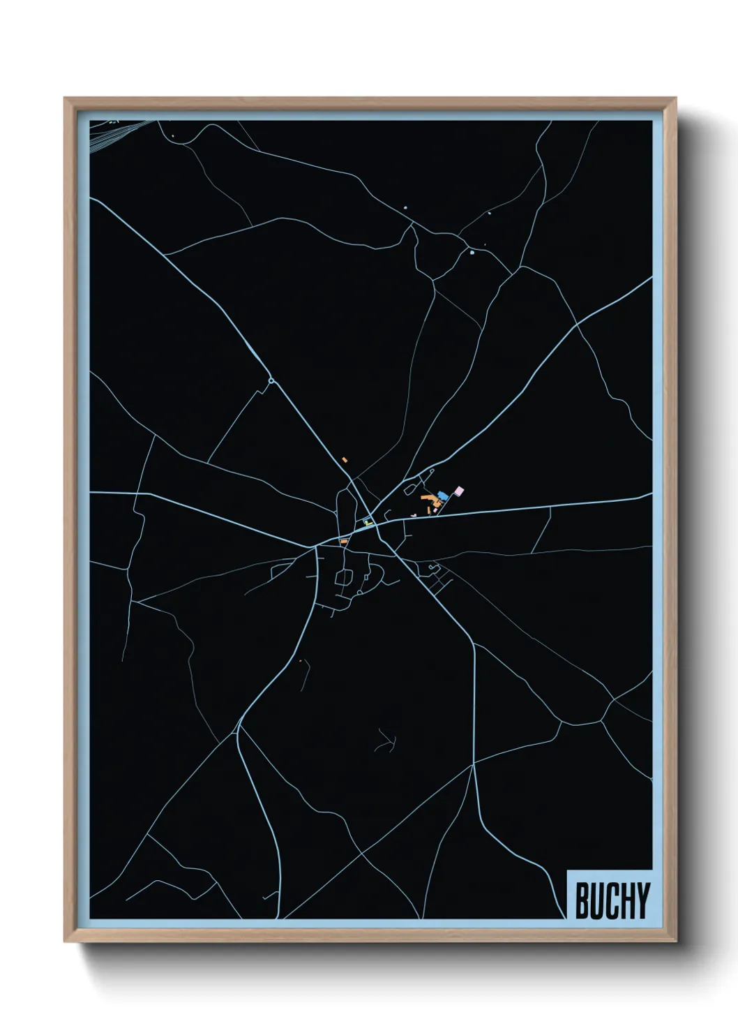 Une affiche de carte sur Buchy