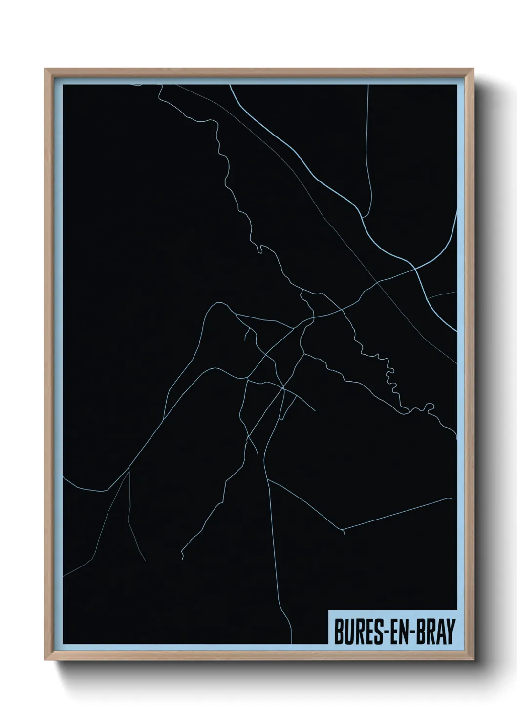 Une affiche de carte sur Bures-en-Bray