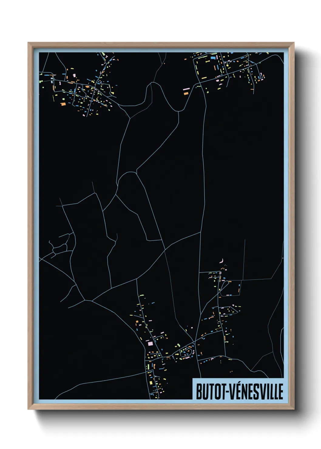 Une affiche de carte sur Butot-Vénesville