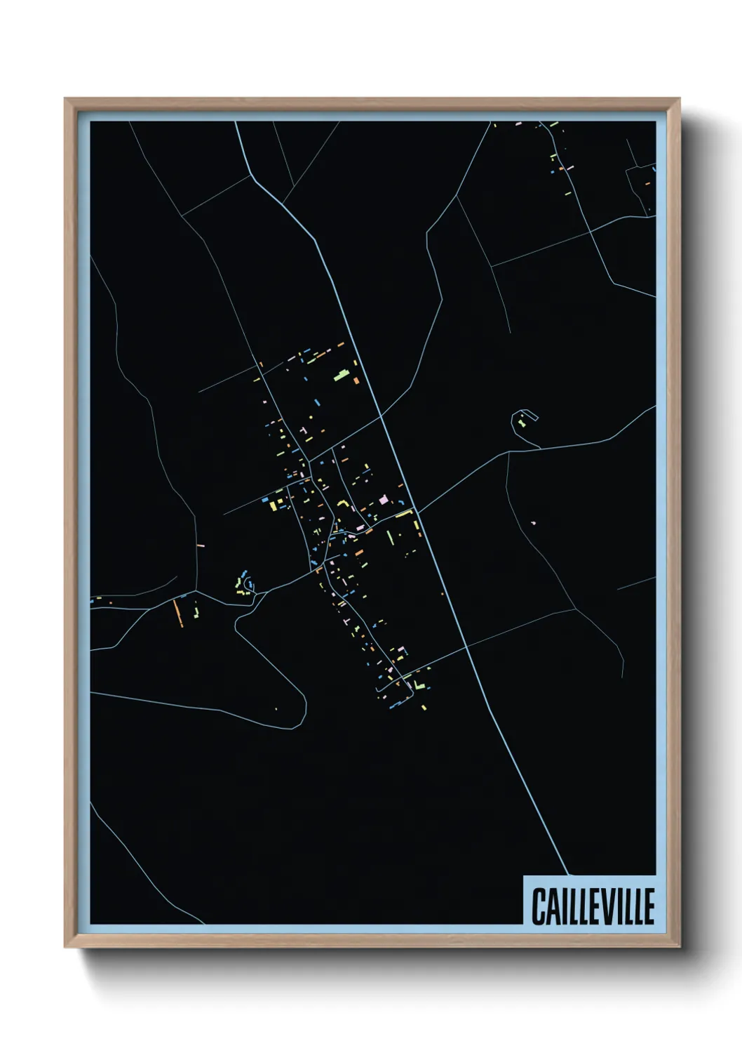 Une affiche de carte sur Cailleville