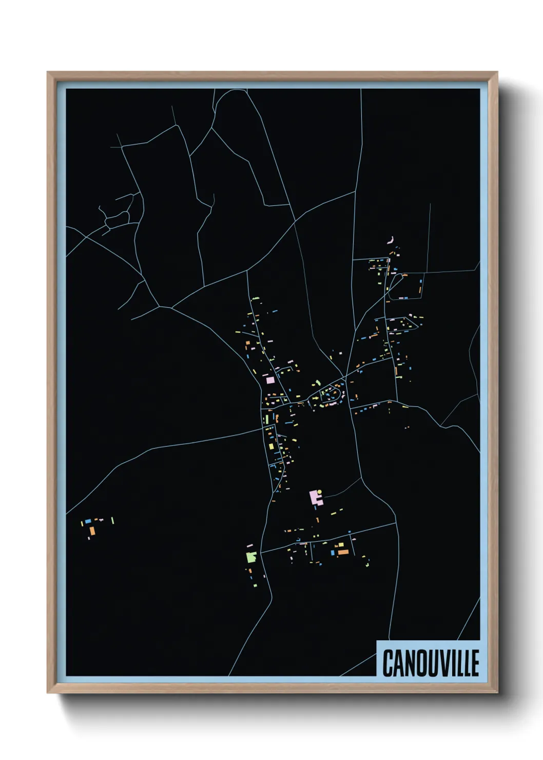 Une affiche de carte sur Canouville