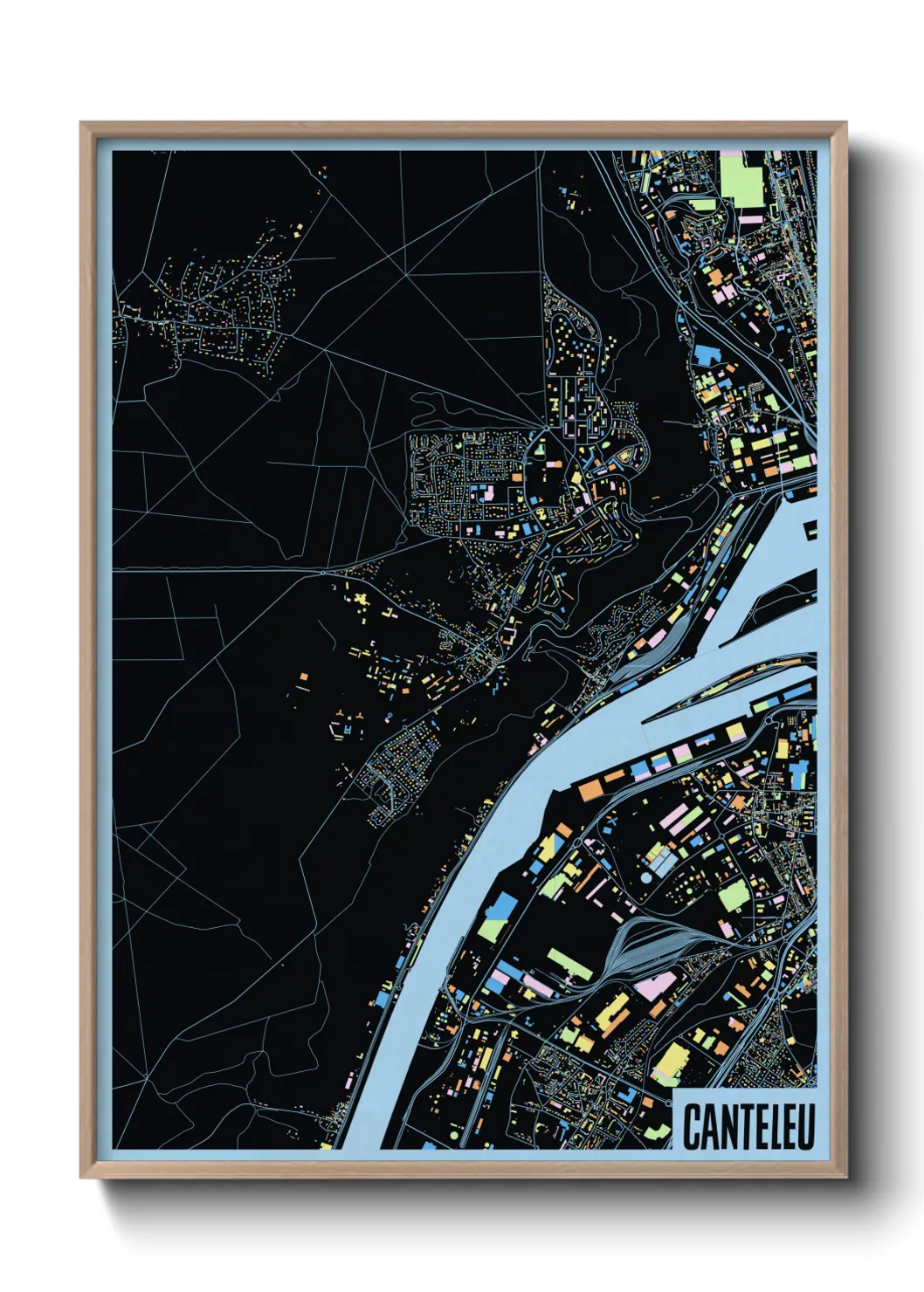 Une affiche de carte sur Canteleu