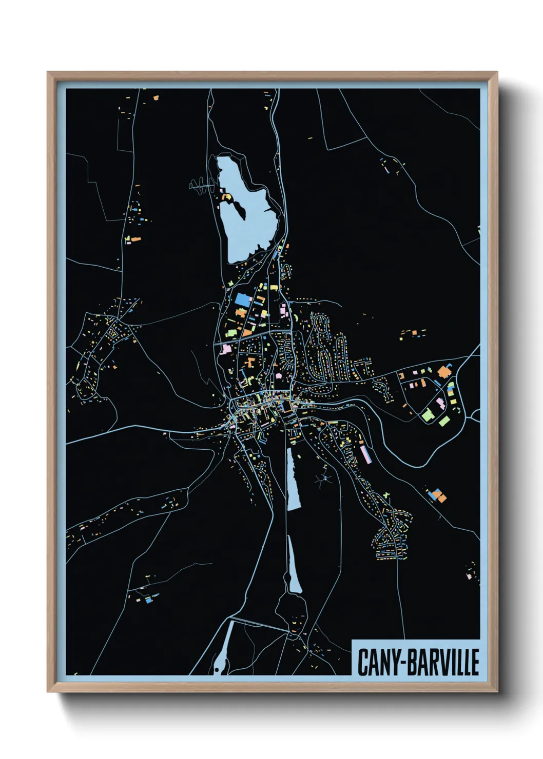 Une affiche de carte sur Cany-Barville