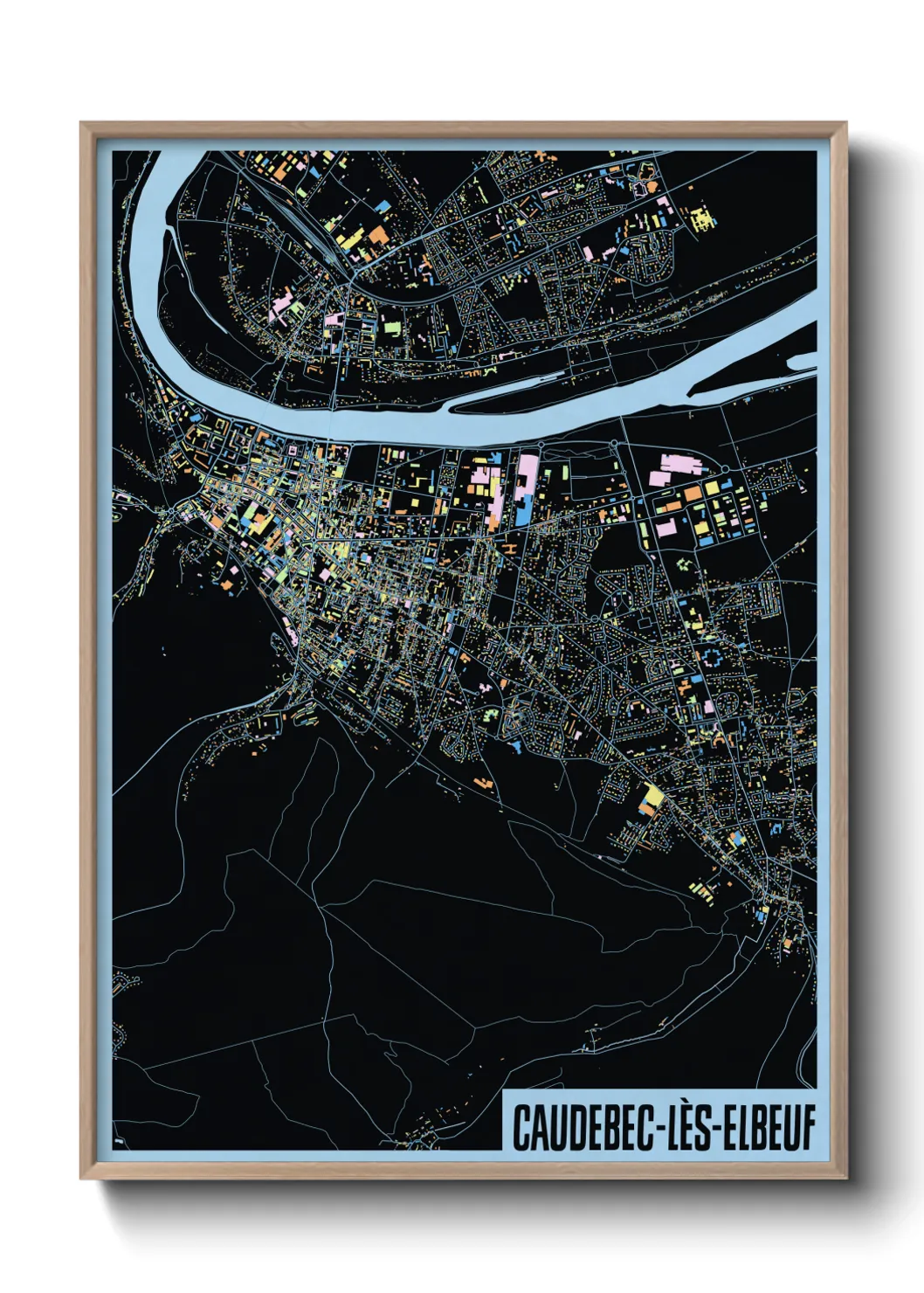 Une affiche de carte sur Caudebec-lès-Elbeuf