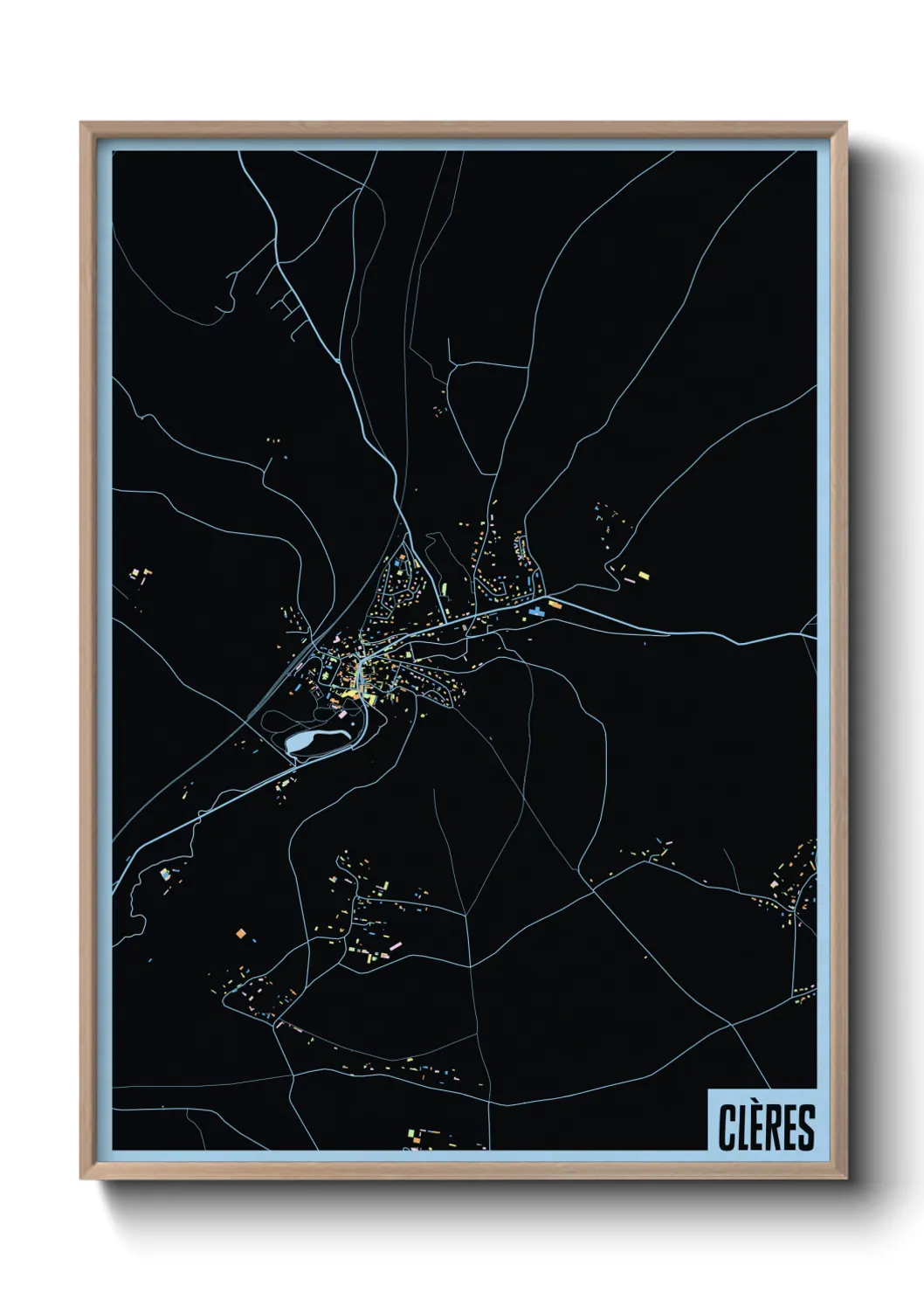 Une affiche de carte sur Clères