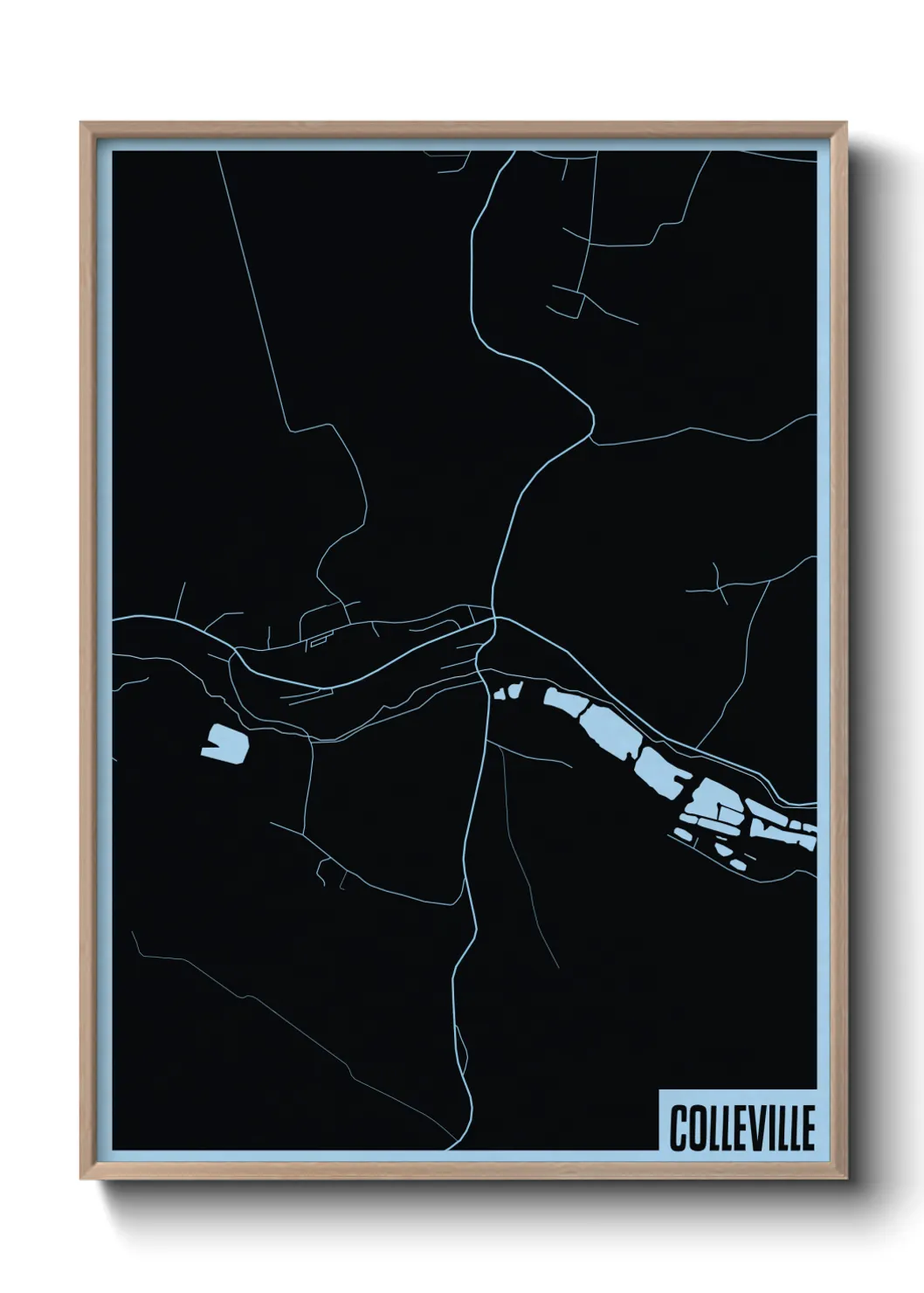 Une affiche de carte sur Colleville