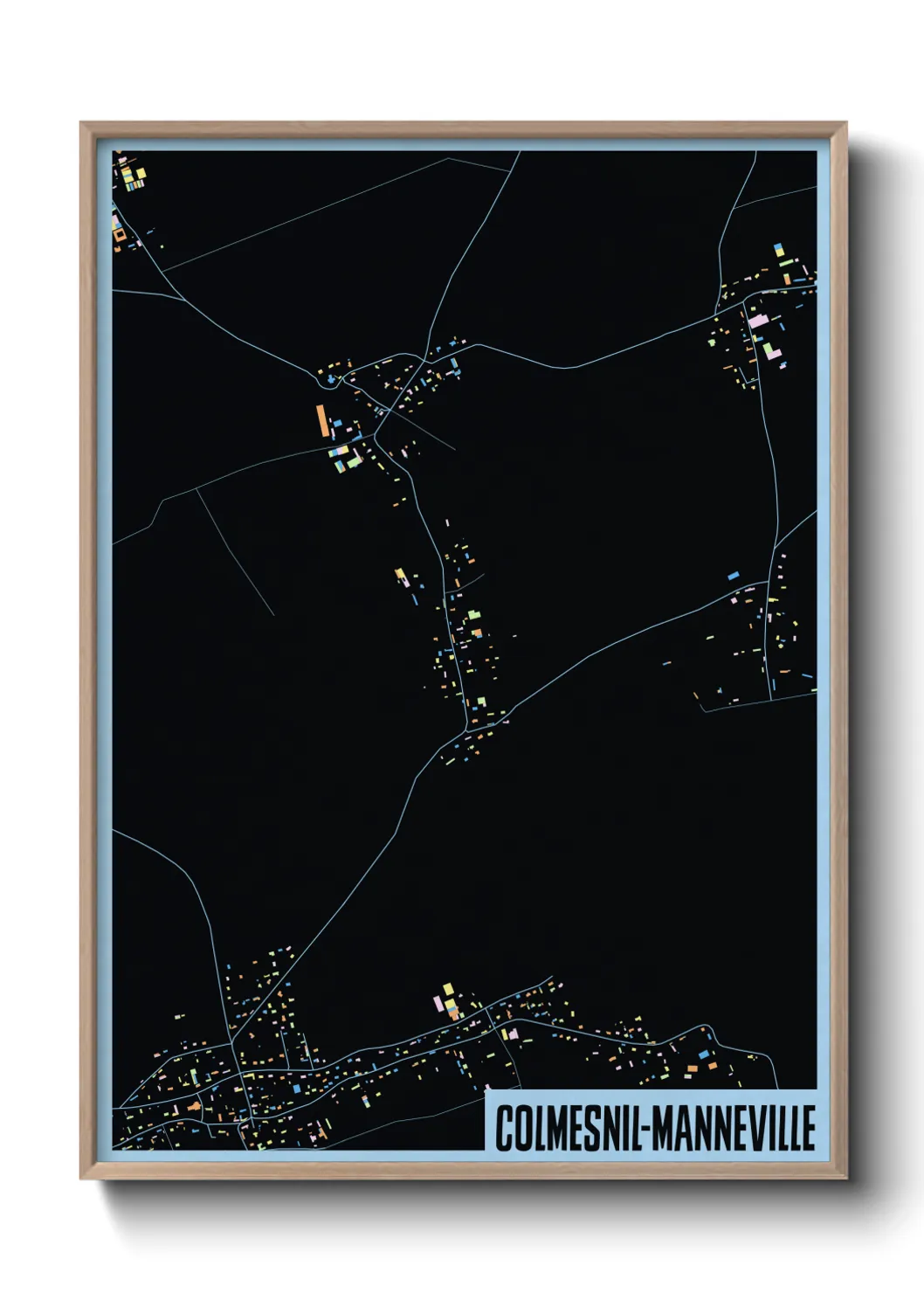 Une affiche de carte sur Colmesnil-Manneville