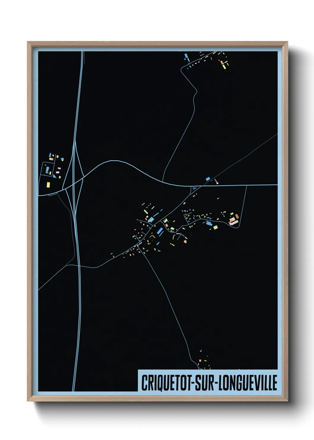Une affiche de carte sur Criquetot-sur-Longueville