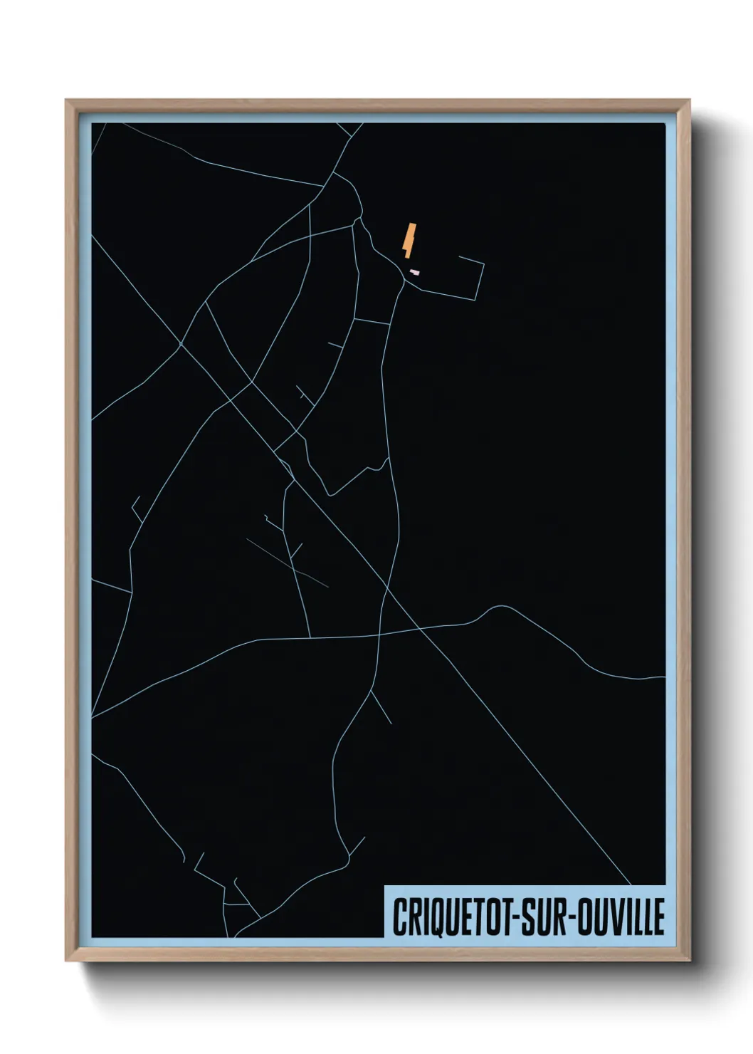 Une affiche de carte sur Criquetot-sur-Ouville