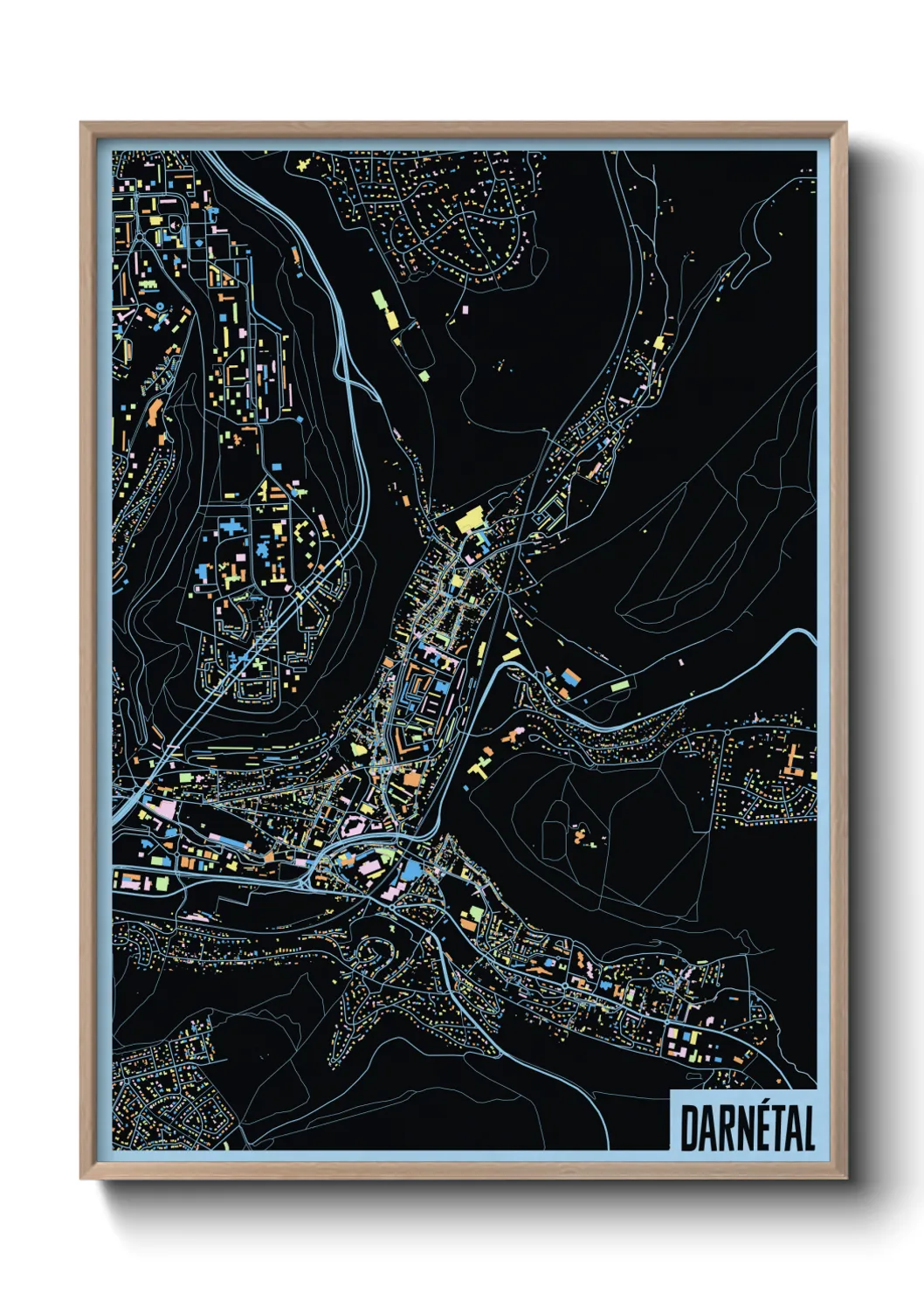 Une affiche de carte sur Darnétal