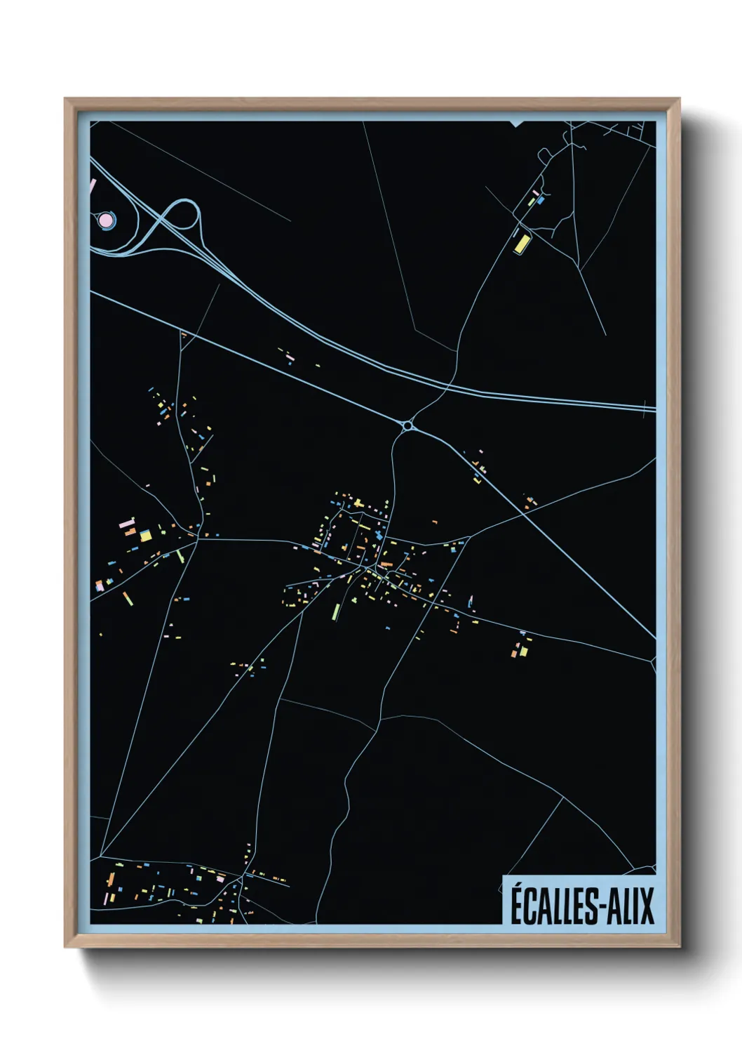 Une affiche de carte sur Écalles-Alix