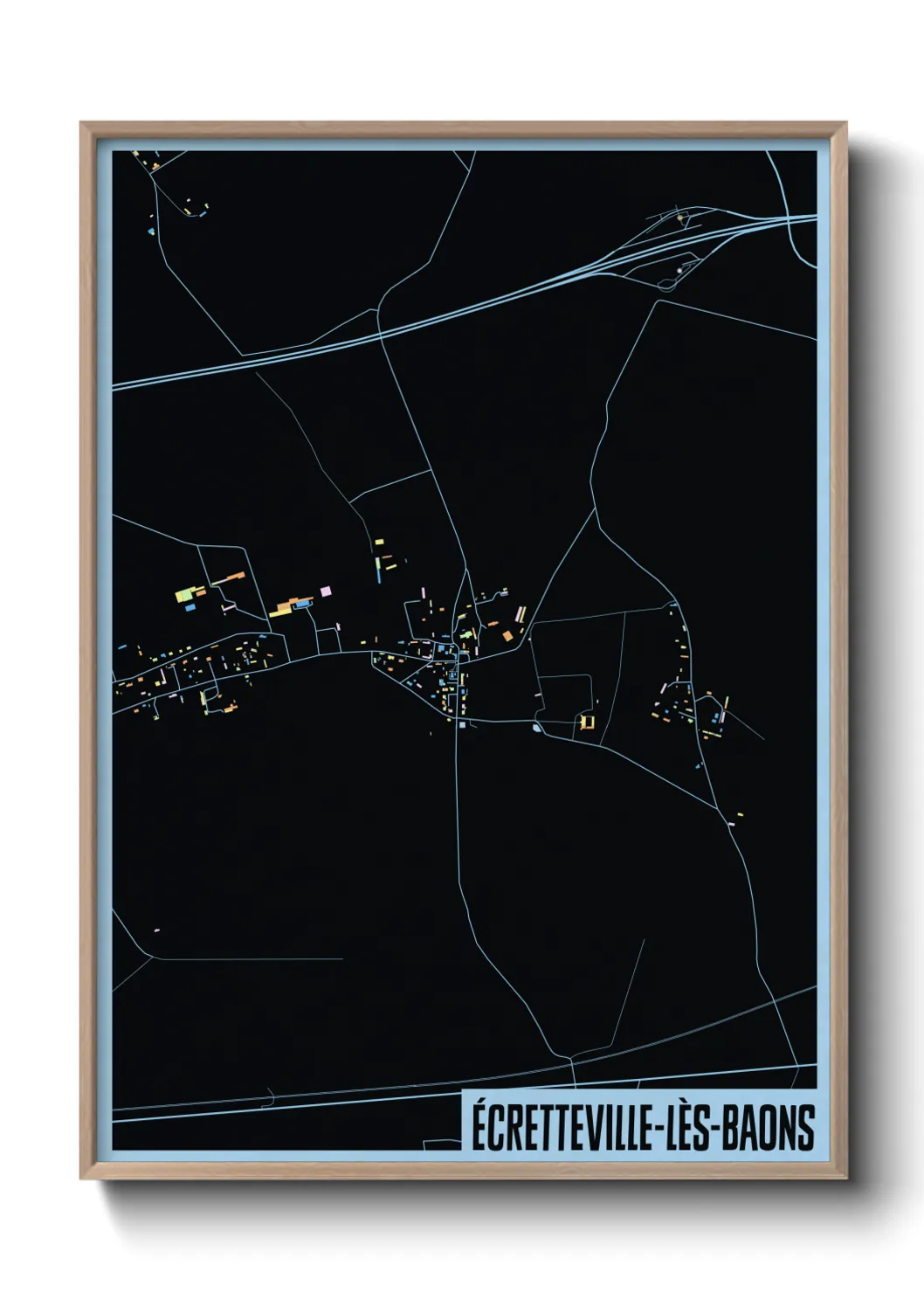 Une affiche de carte sur Écretteville-lès-Baons