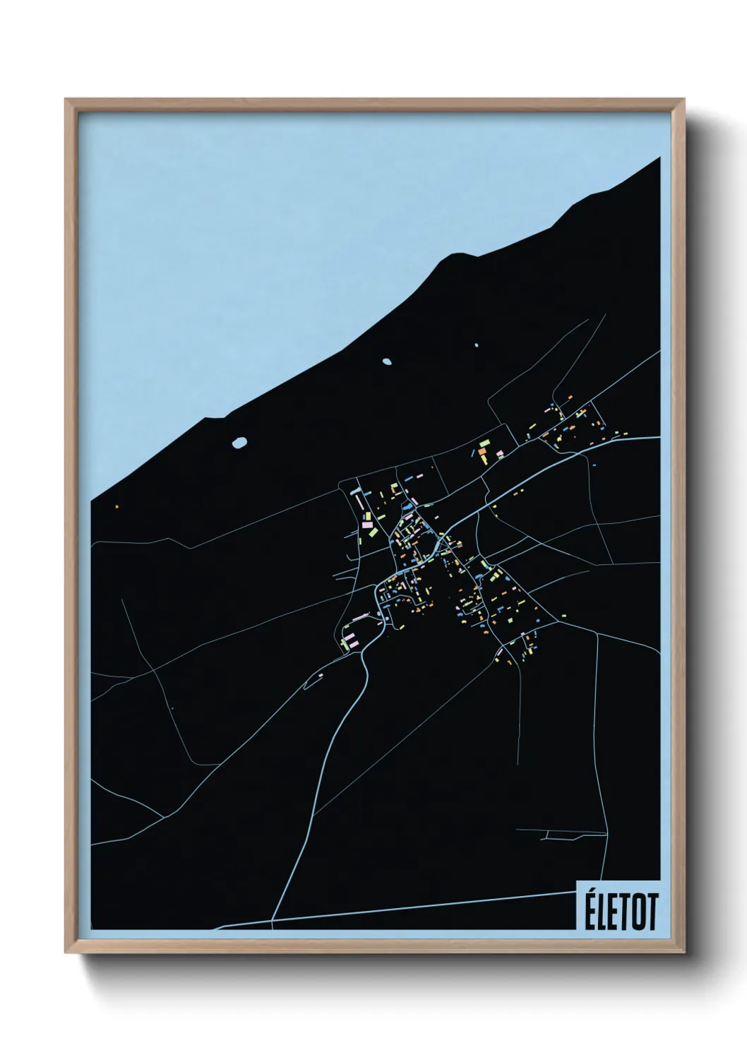 Une affiche de carte sur Életot