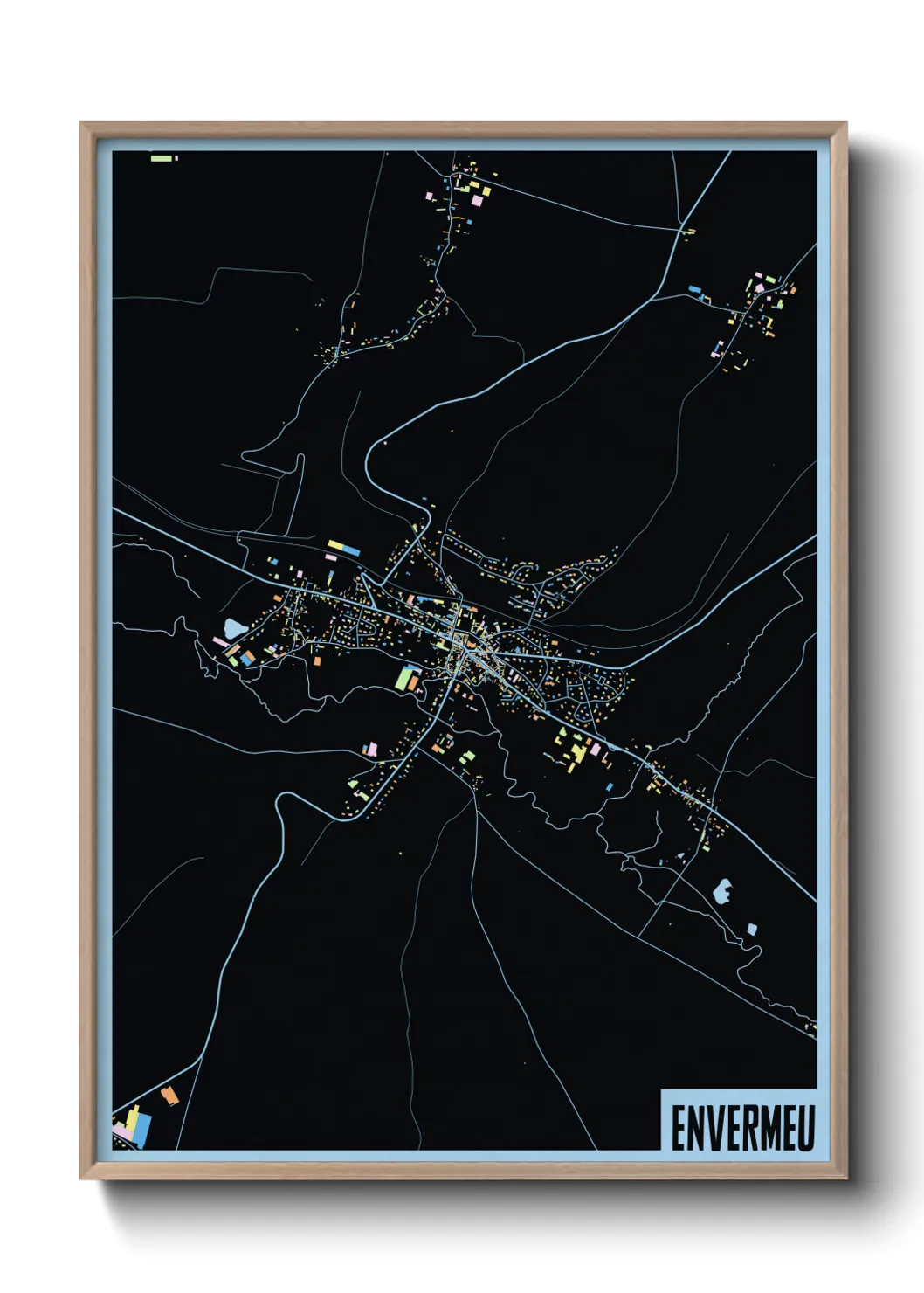 Une affiche de carte sur Envermeu