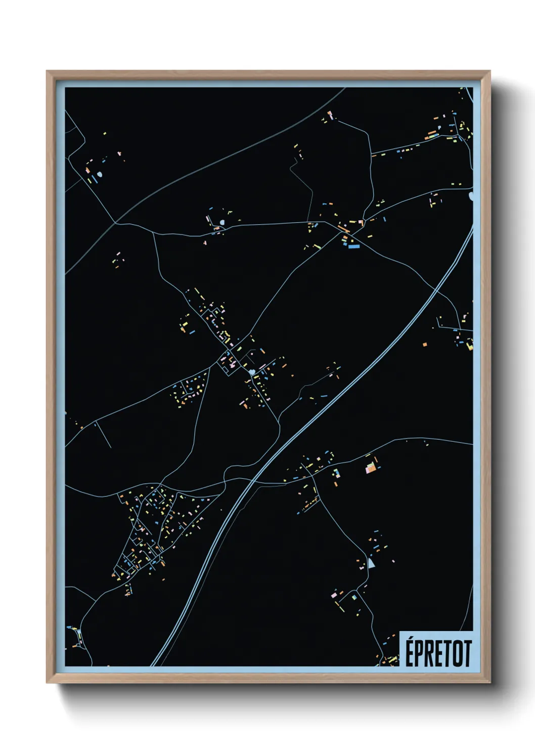 Une affiche de carte sur Épretot