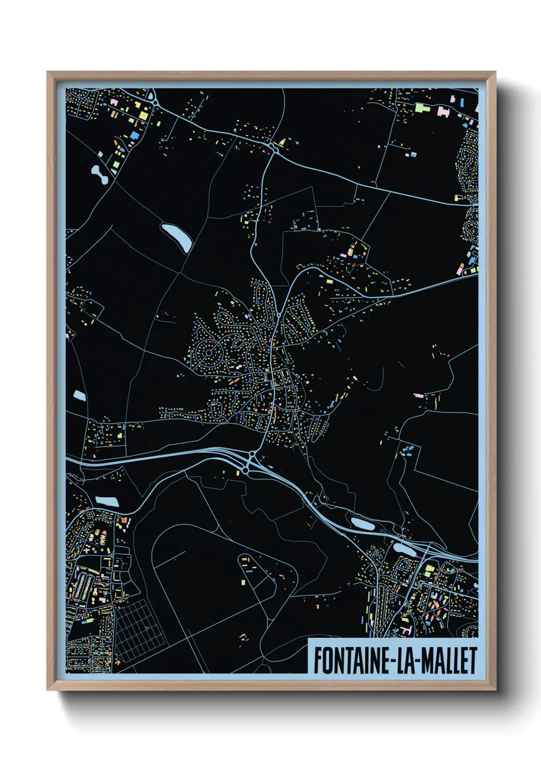 Une affiche de carte sur Fontaine-la-Mallet