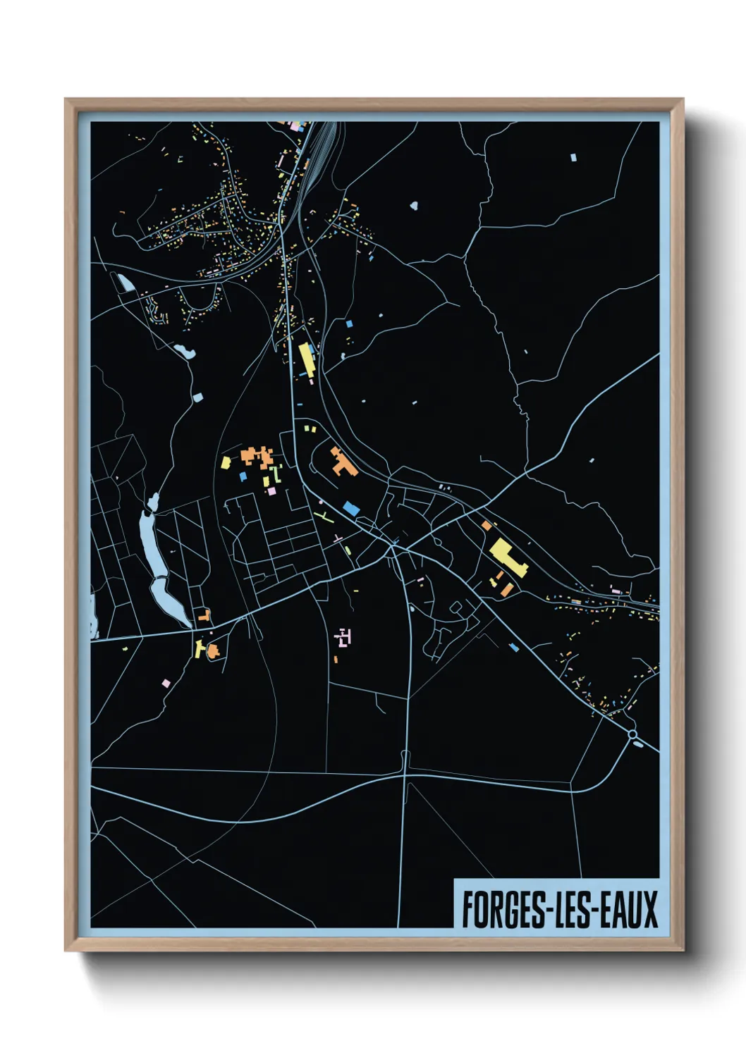 Un poster carteForges-les-Eaux