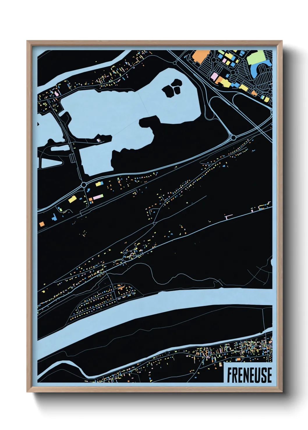 Une affiche de carte sur Freneuse