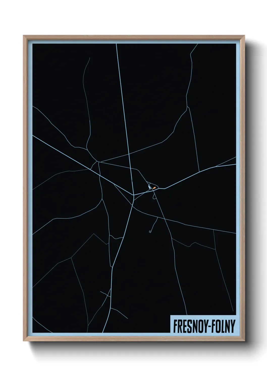 Une affiche de carte sur Fresnoy-Folny