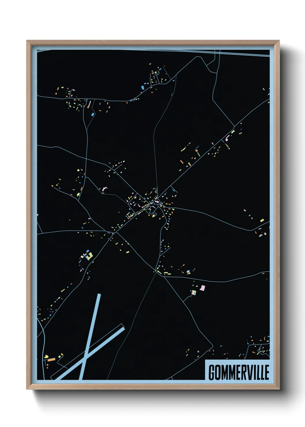 Une affiche de carte sur Gommerville