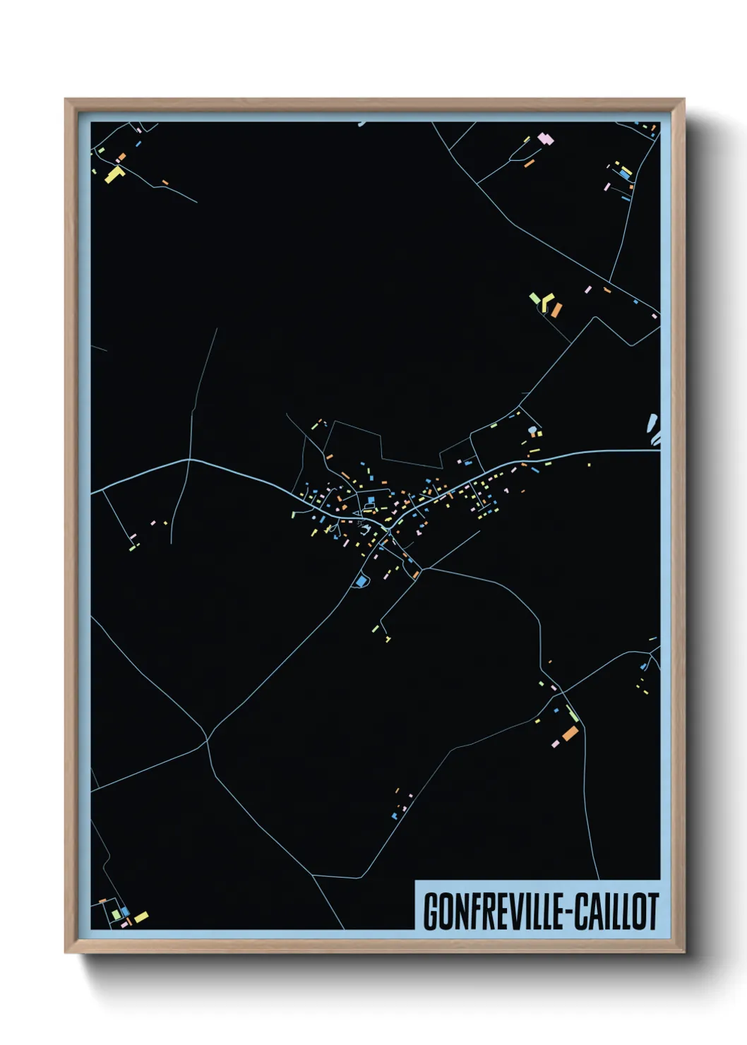 Une affiche de carte sur Gonfreville-Caillot