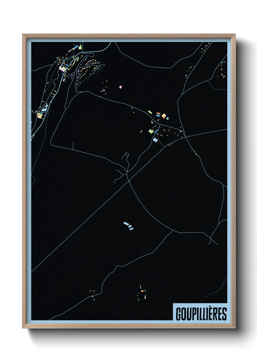 Une affiche de carte sur Goupillières