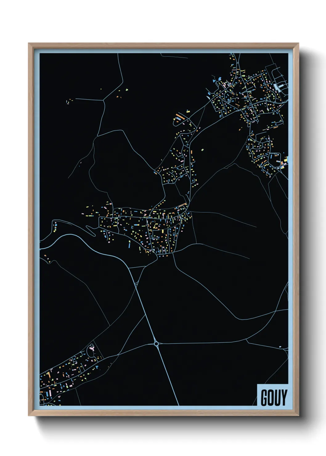 Une affiche de carte sur Gouy