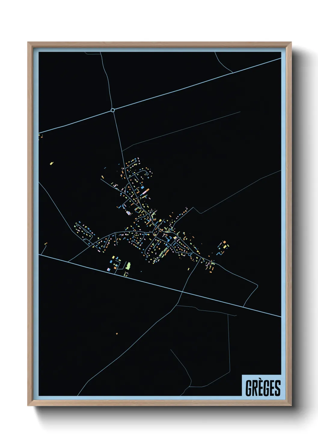 Une affiche de carte sur Grèges