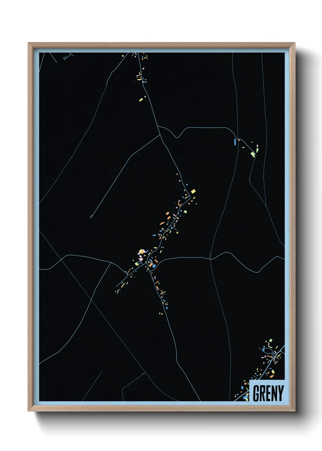 Une affiche de carte sur Greny