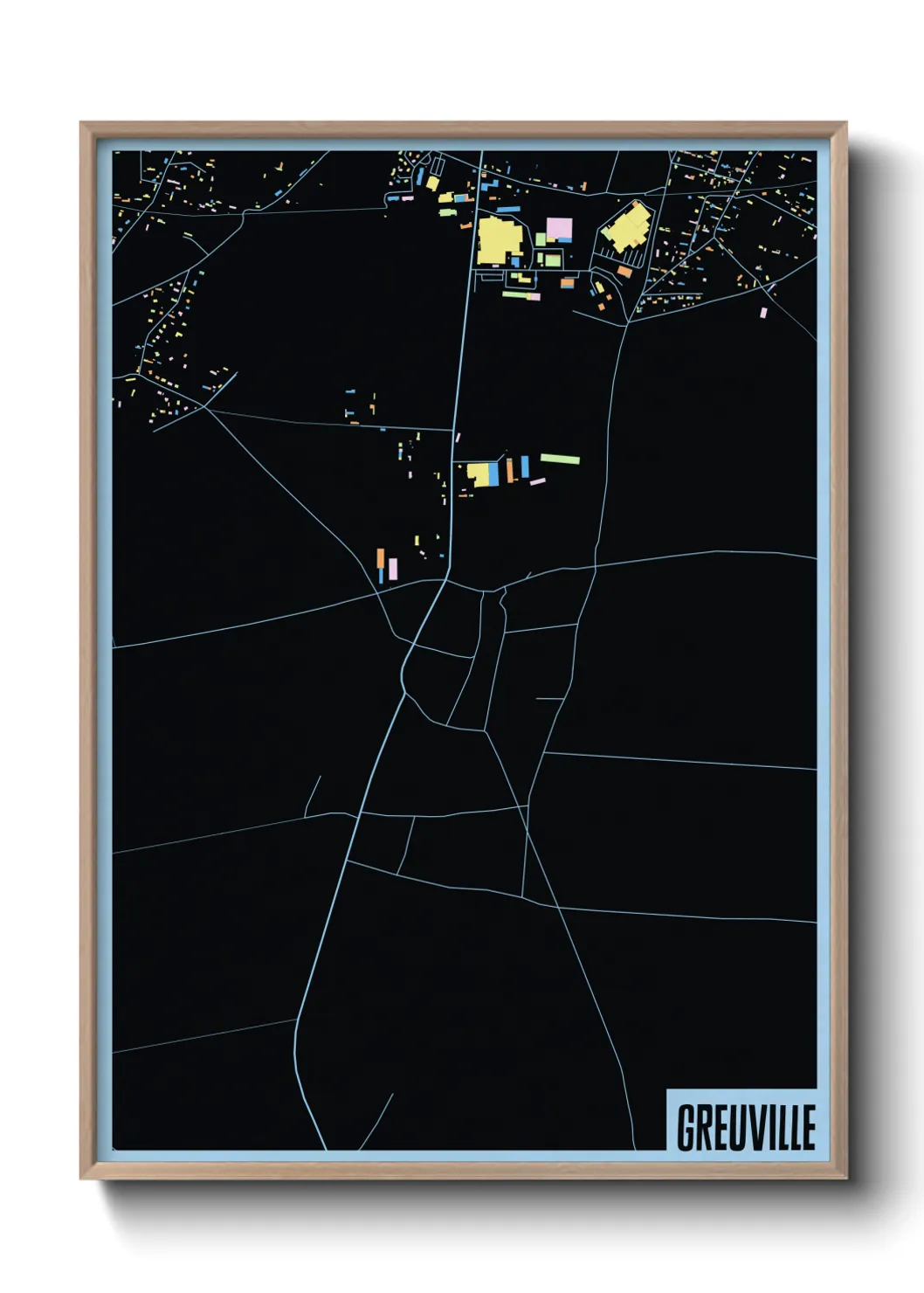 Une affiche de carte sur Greuville