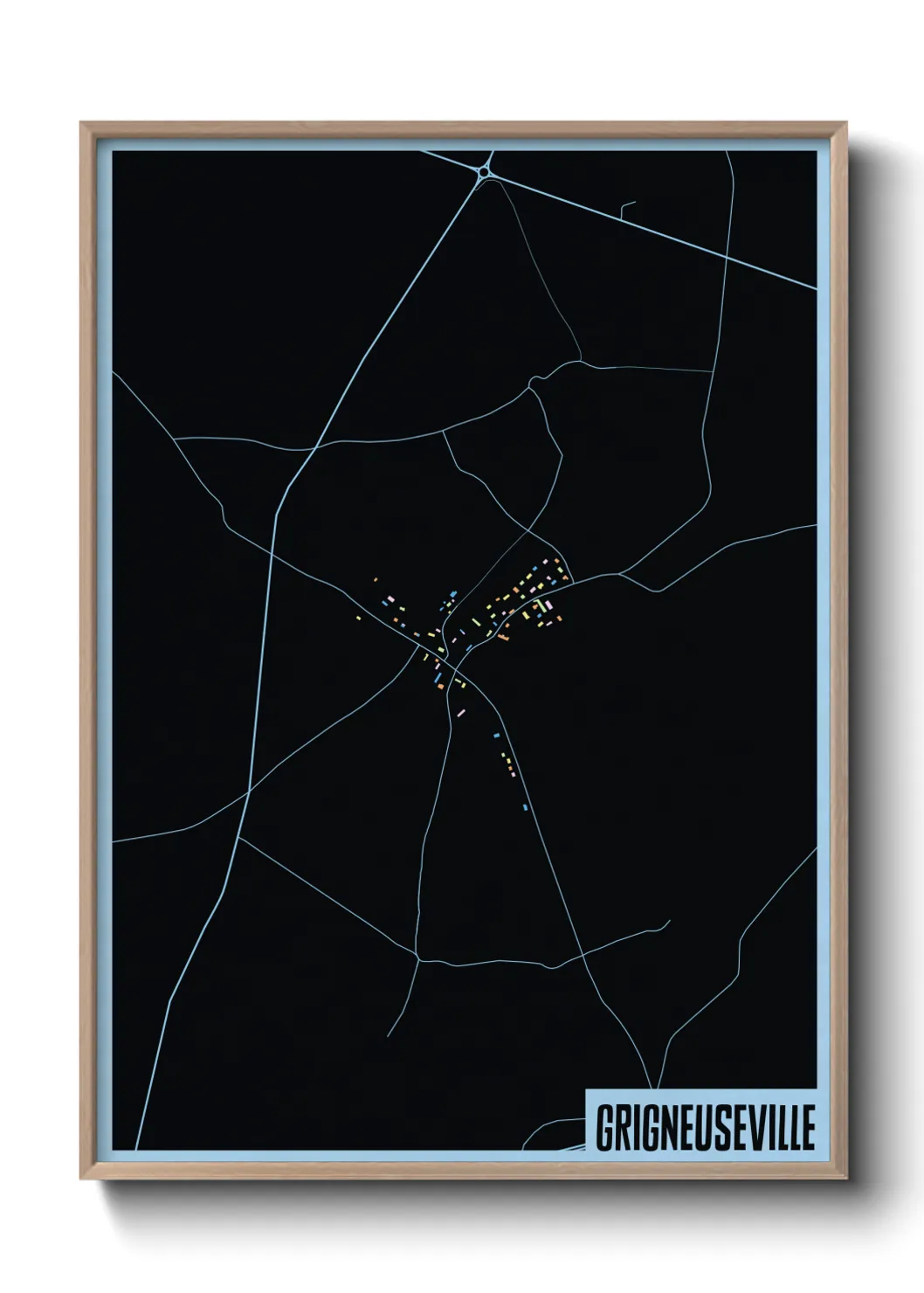 Une affiche de carte sur Grigneuseville