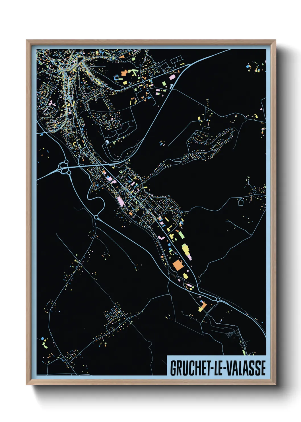 Une affiche de carte sur Gruchet-le-Valasse