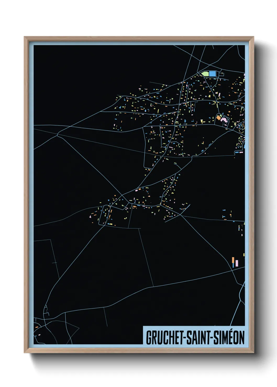 Une affiche de carte sur Gruchet-Saint-Siméon
