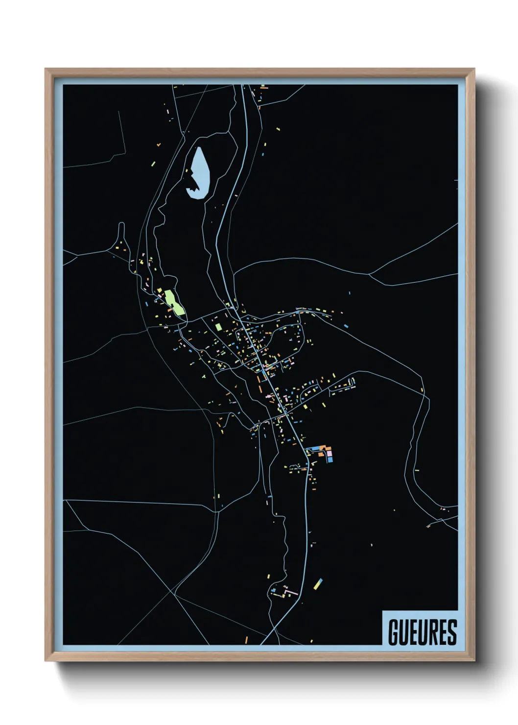 Une affiche de carte sur Gueures