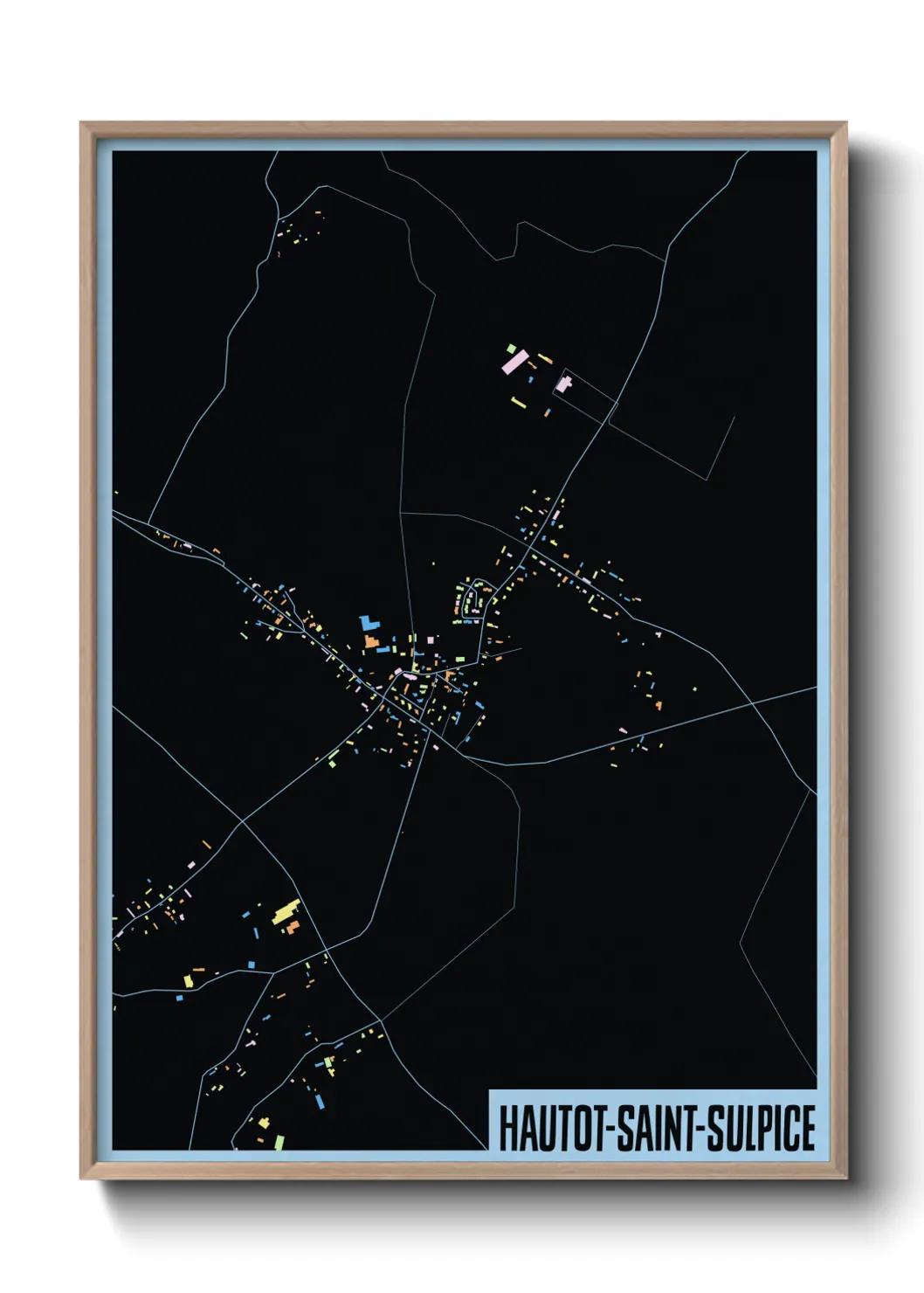 Une affiche de carte sur Hautot-Saint-Sulpice