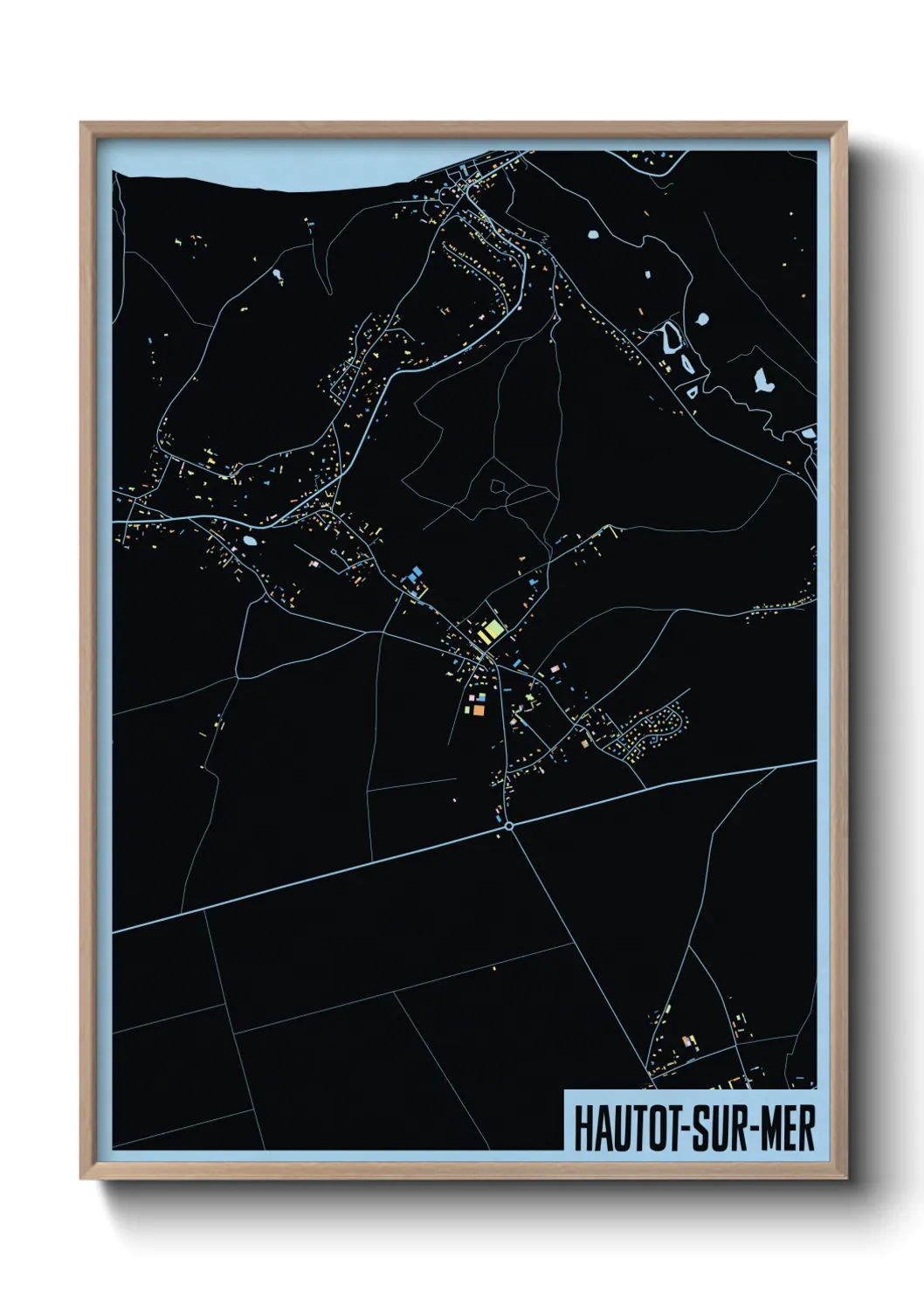 Une affiche de carte sur Hautot-sur-Mer