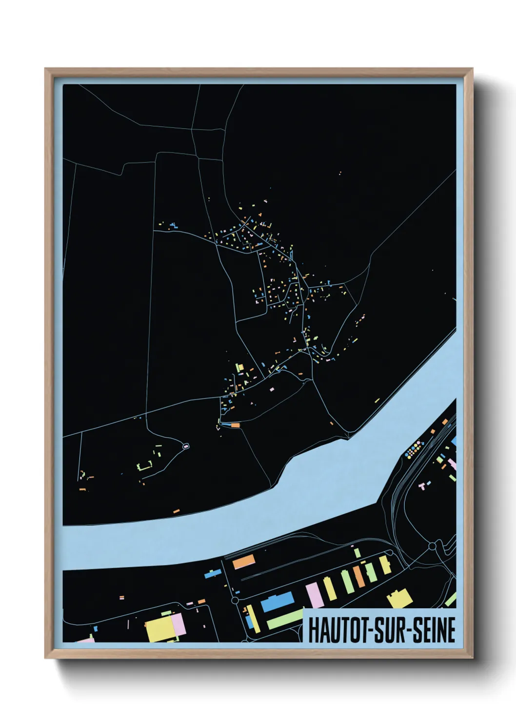 Une affiche de carte sur Hautot-sur-Seine