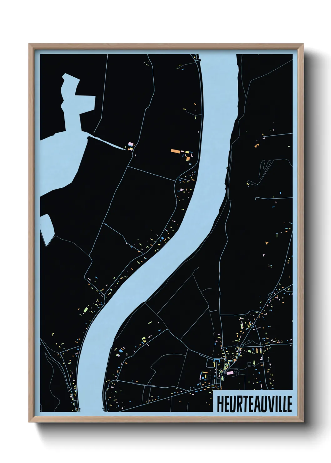 Une affiche de carte sur Heurteauville