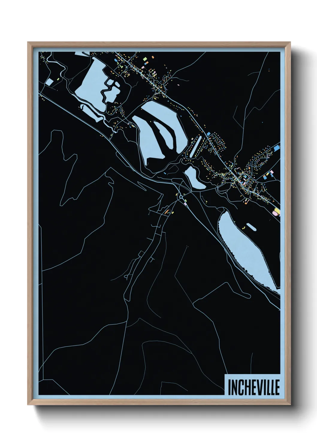 Une affiche de carte sur Incheville