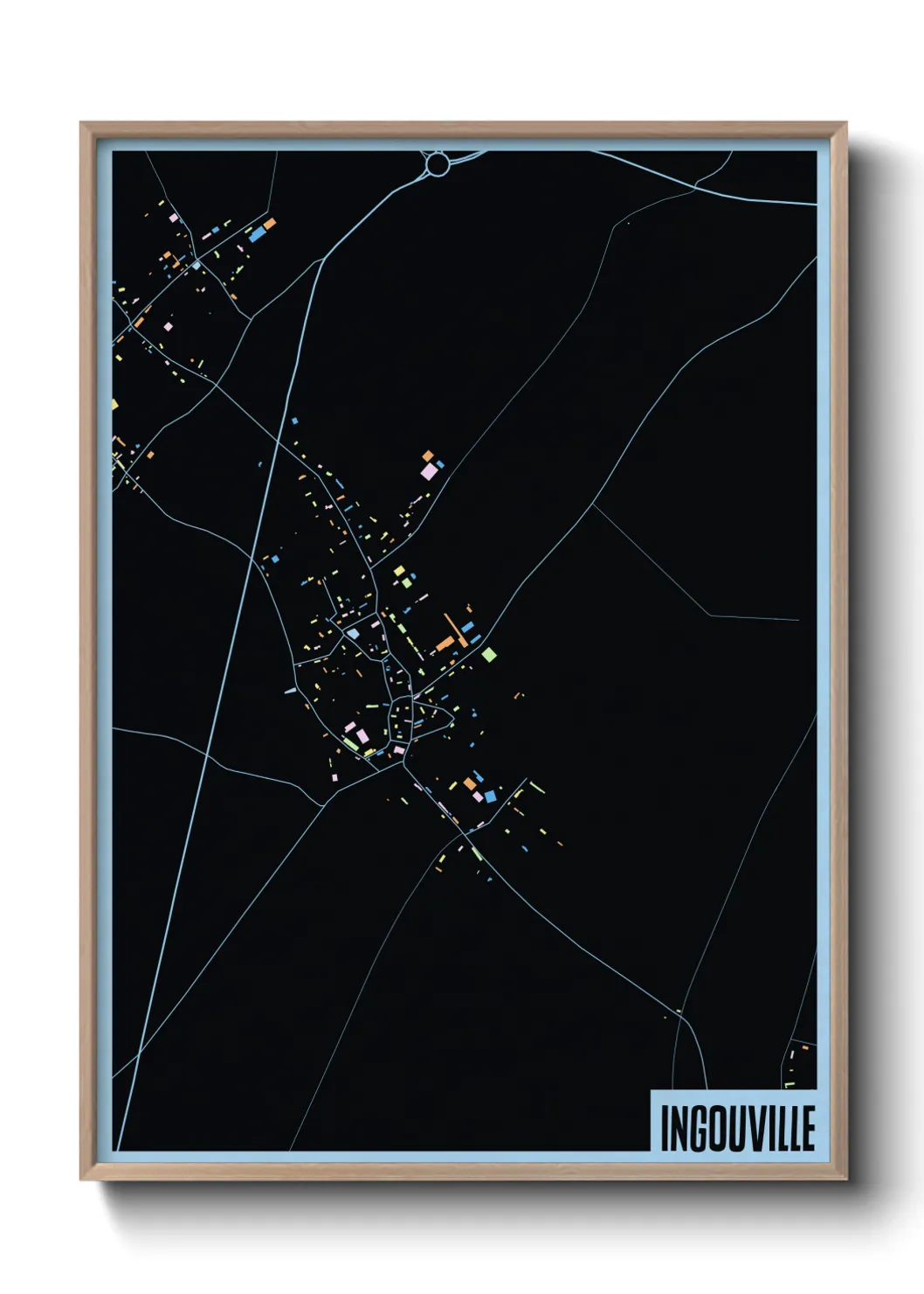 Une affiche de carte sur Ingouville