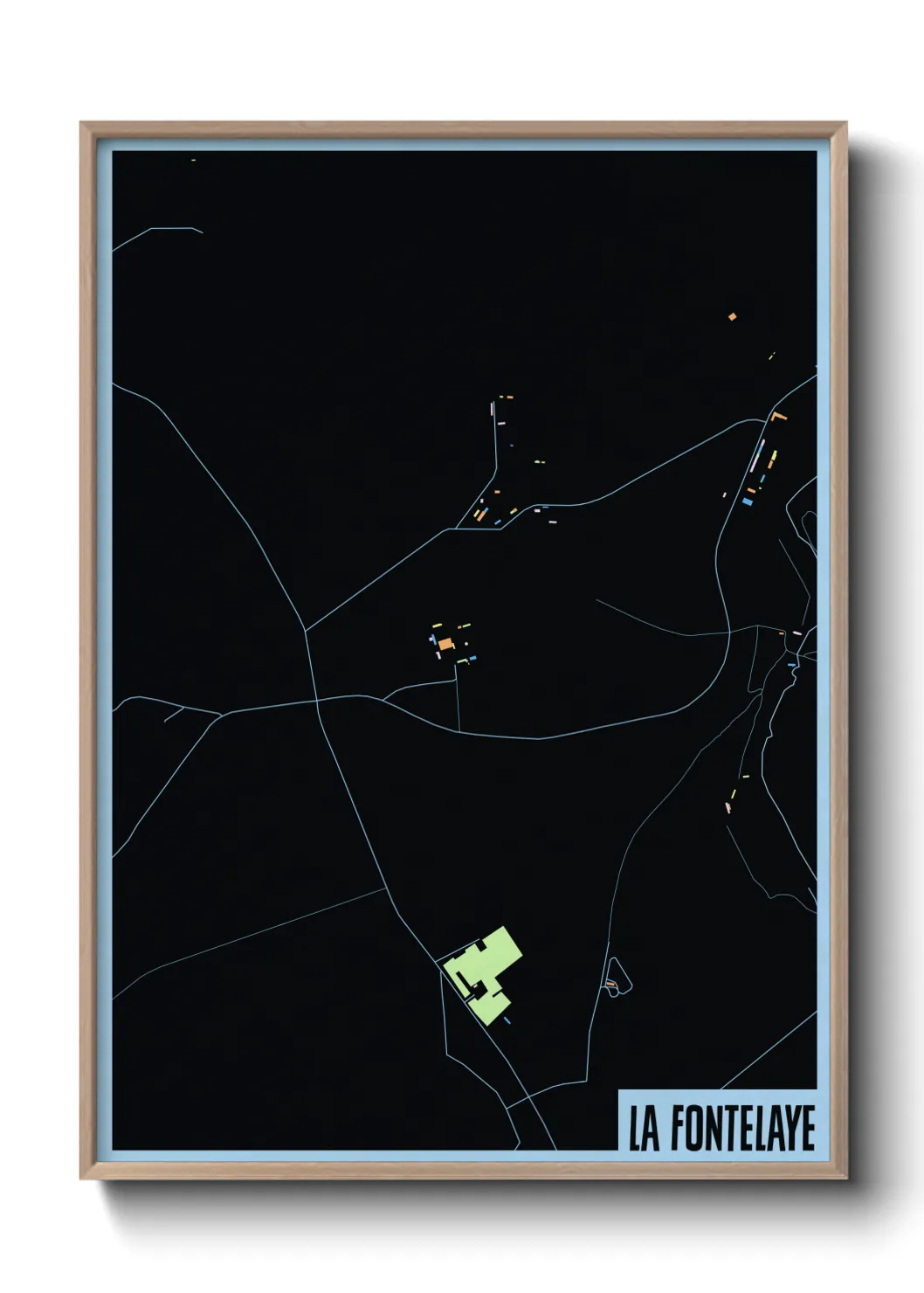 Une affiche de carte sur La Fontelaye