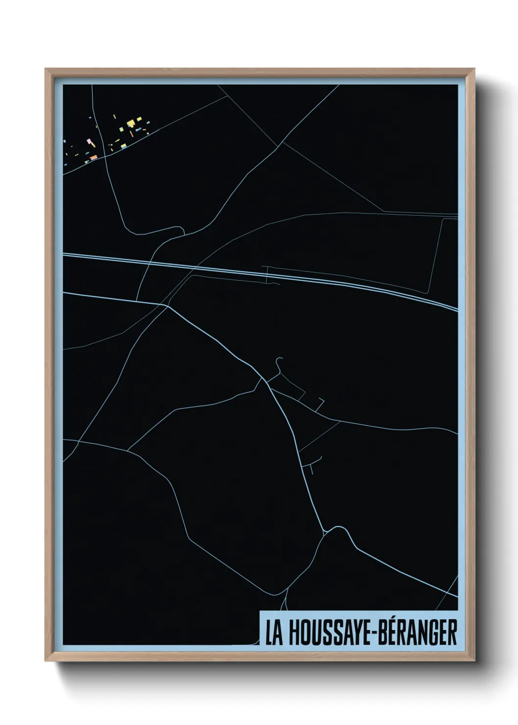 Une affiche de carte sur La Houssaye-Béranger